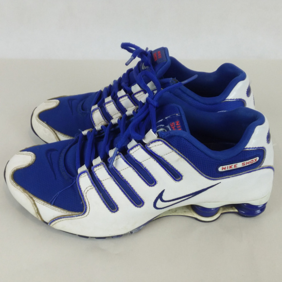 nike shox blue and white